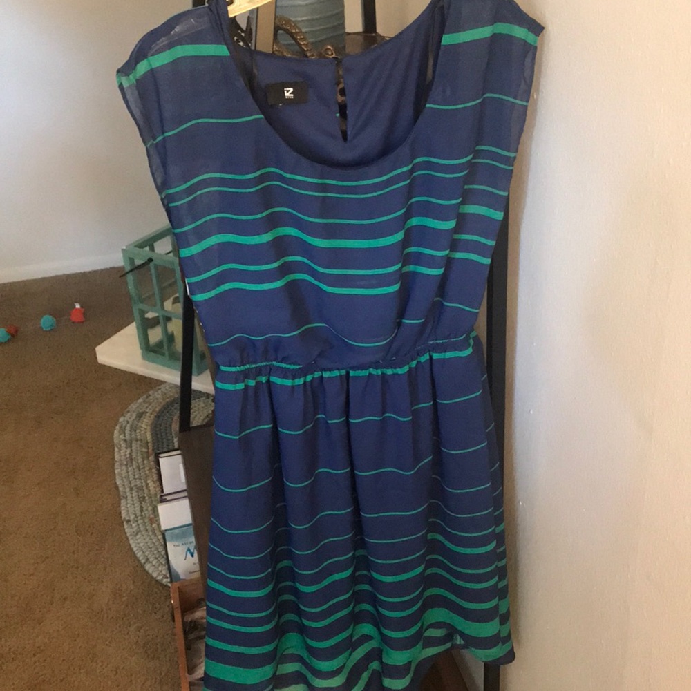 Blue and green dress